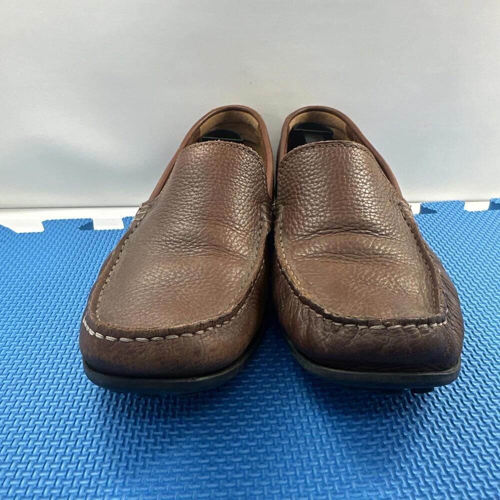 Clarks Hamilton Free Driving Loafers US 8.5 Cognac Brown Leather Moc Toe Slip On